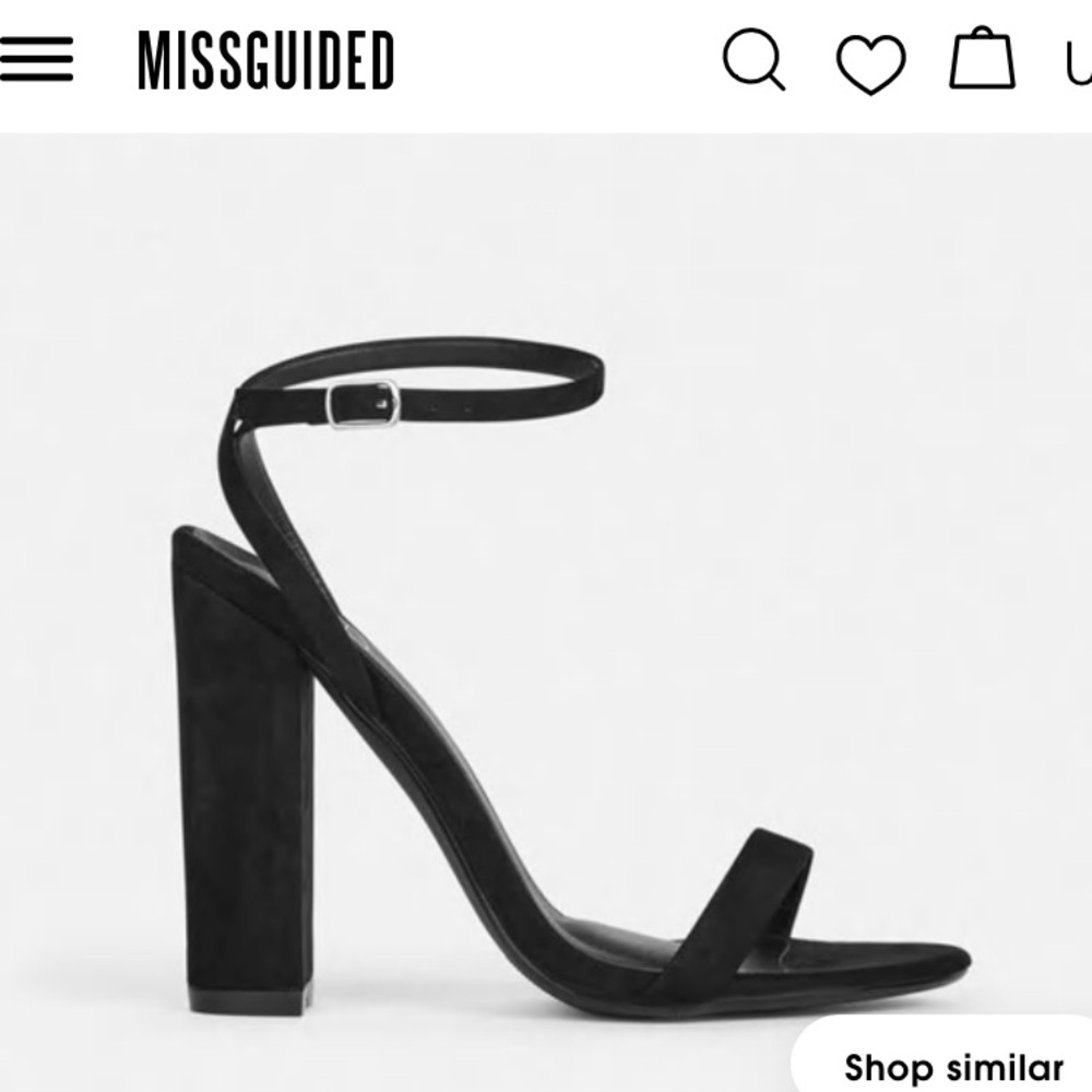 Black Suede Heels with Strap